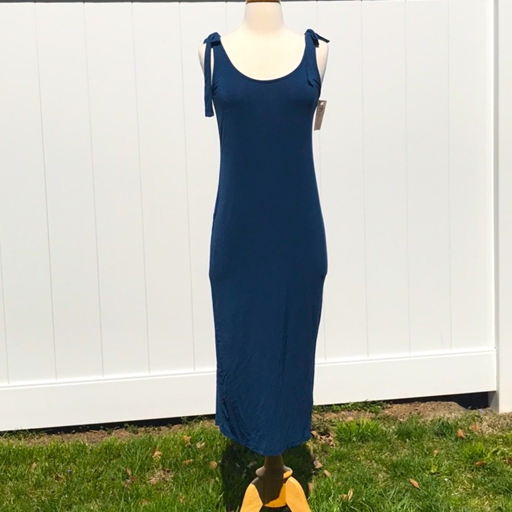 NWT Philosophy Blue Knit Maxi Dress Sleeveless Scoop Neck Size Small